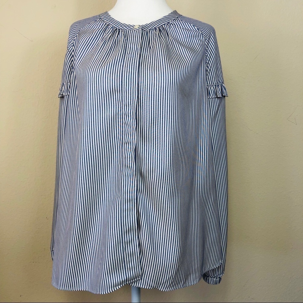 Madewell NWT Stripe Collarless Shirt XS - Picture 2 of 8